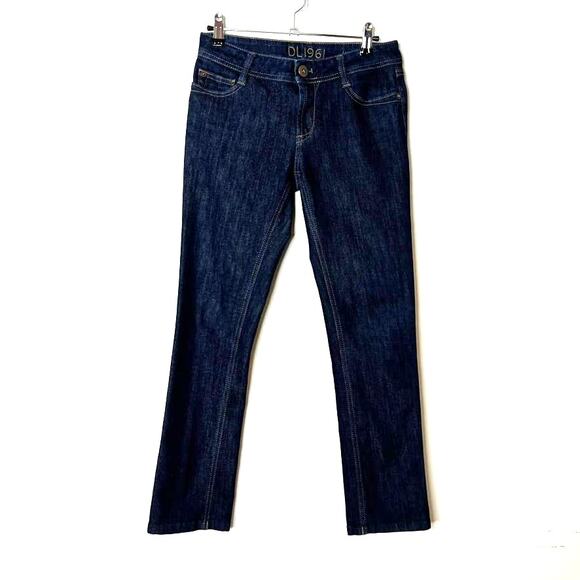 DL1961 Toni High Rise Cropped Jeans Dark Wash Crush Womens Size 26 - Picture 2 of 12